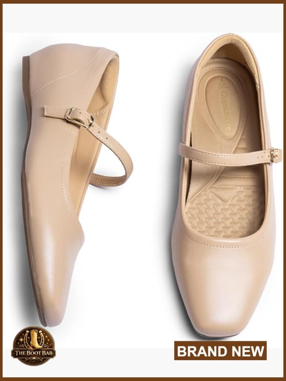 Mary Jane Flats with Arch Support and Hidden Wedge Heel